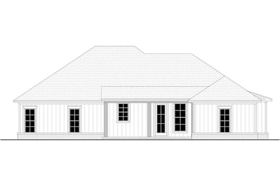 Home Plan Rear Elevation of this 4-Bedroom,1850 Sq Ft Plan -142-1222