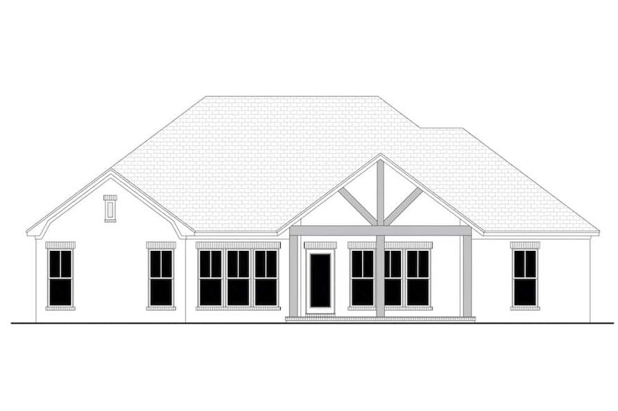 Home Plan Rear Elevation of this 3-Bedroom,1817 Sq Ft Plan -142-1227