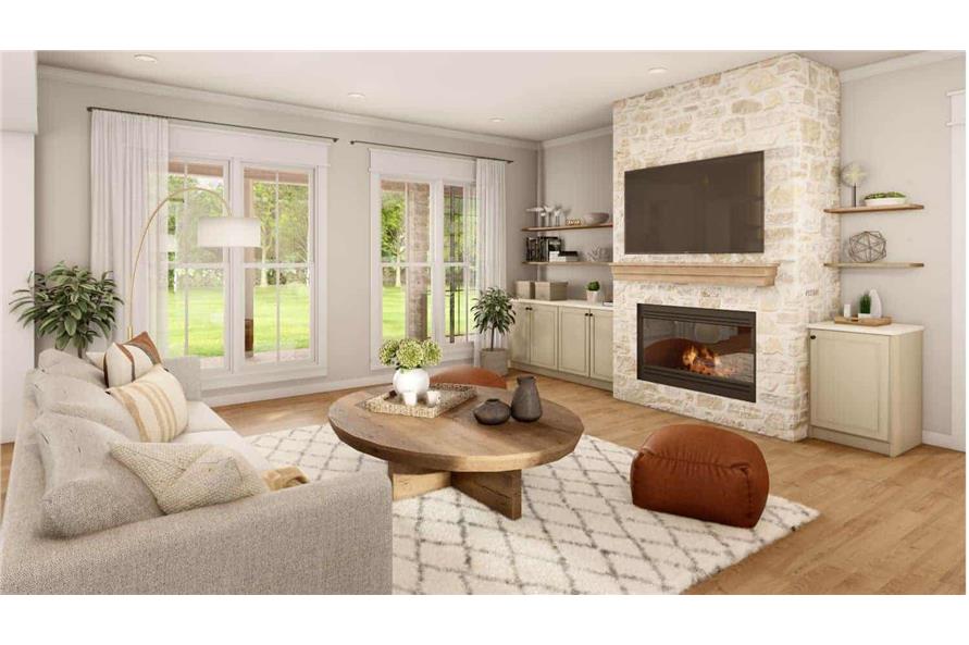 Great Room: Fireplace of this 3-Bedroom,2589 Sq Ft Plan -142-1238