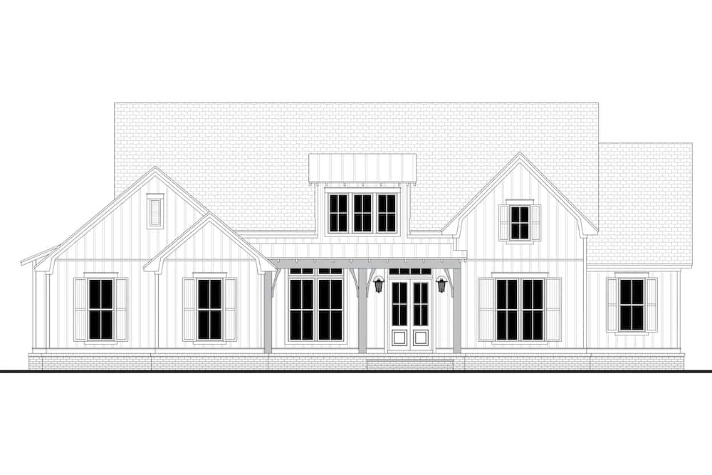 Home Plan Front Elevation of this 4-Bedroom,2847 Sq Ft Plan -142-1239