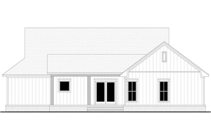 Home Plan Rear Elevation of this 3-Bedroom,1697 Sq Ft Plan -142-1240