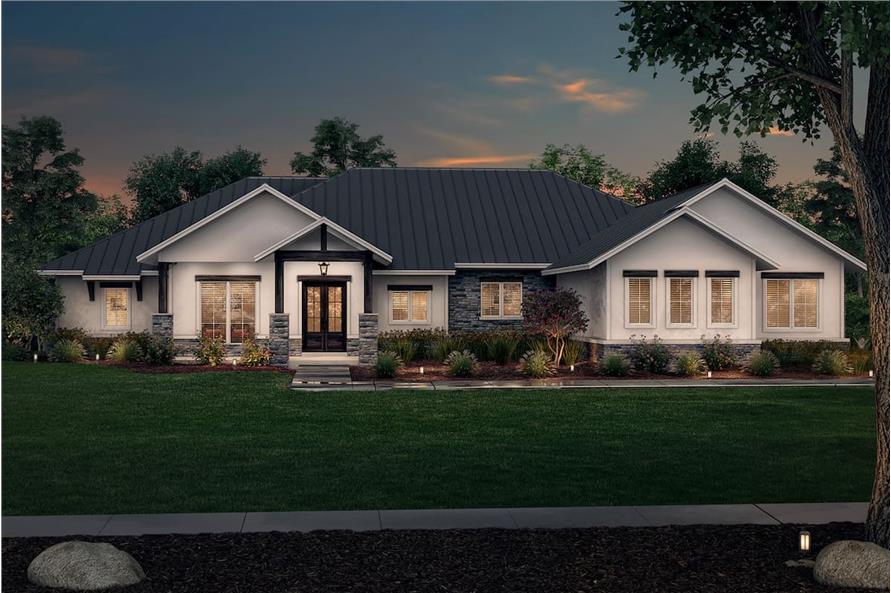 Home at Night of this 3-Bedroom,2974 Sq Ft Plan -142-1253