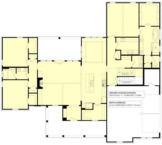Farmhouse Home - 3 Bedrms, 2.5 Baths - 2431 Sq Ft - Plan #142-1254