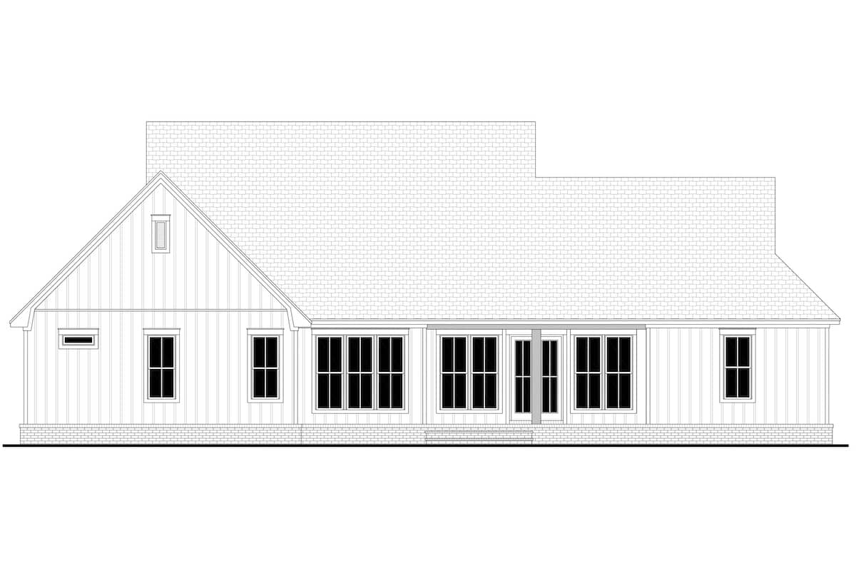Home Plan Rear Elevation of this 3-Bedroom,2431 Sq Ft Plan -142-1254