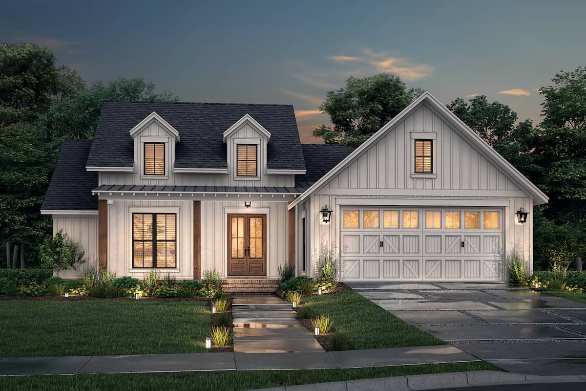Home at Night of this 3-Bedroom, 1756 Sq Ft Plan - 142-1258