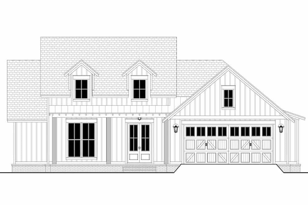 Home Plan Front Elevation of this 3-Bedroom,1756 Sq Ft Plan -142-1258