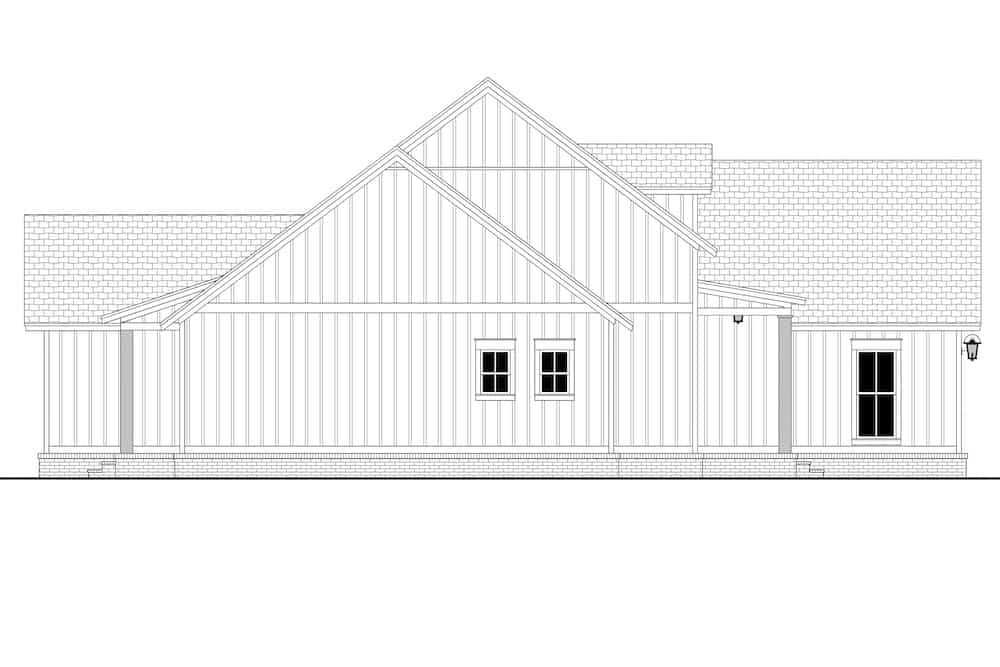Home Plan Left Elevation of this 3-Bedroom,1756 Sq Ft Plan -142-1258