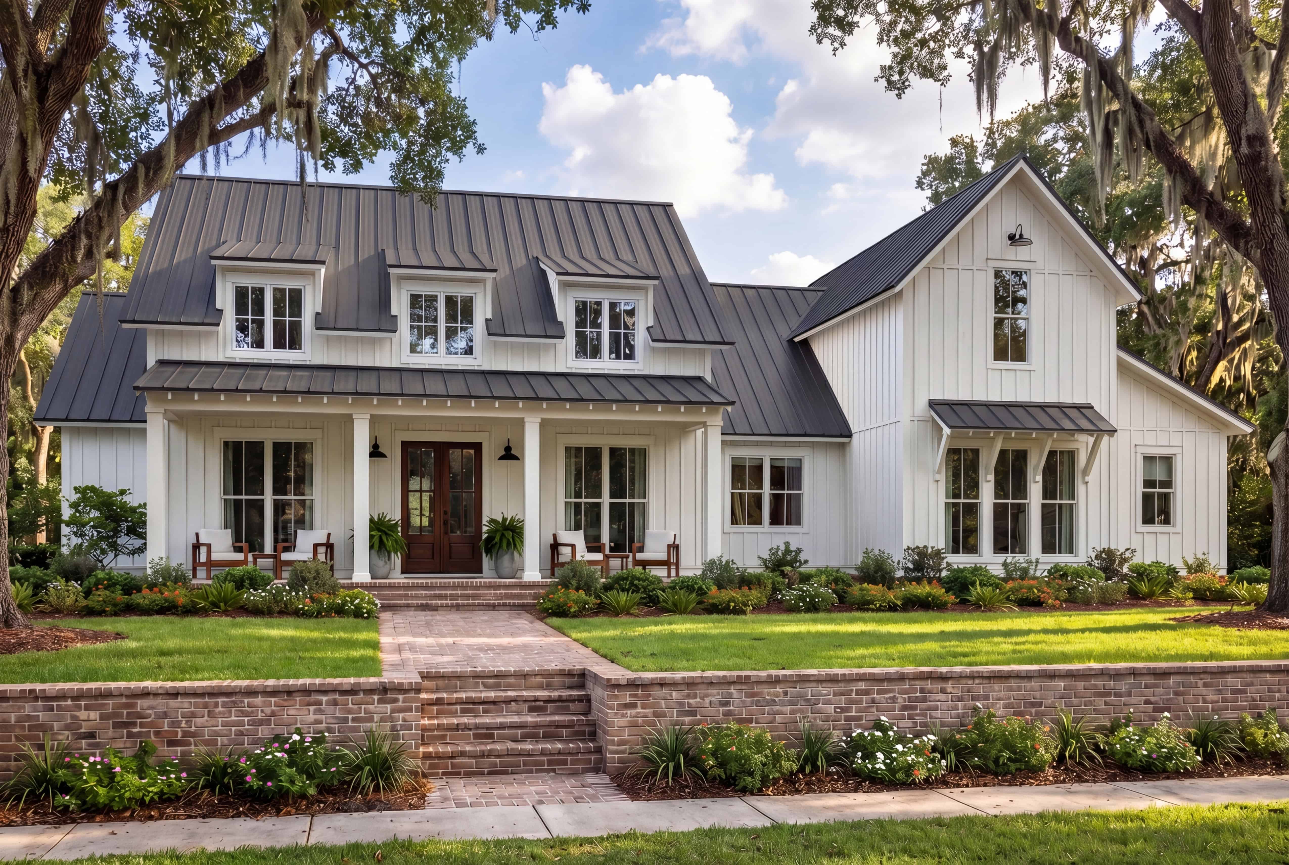 Farmhouse style home (ThePlanCollection: Plan #142-1261)