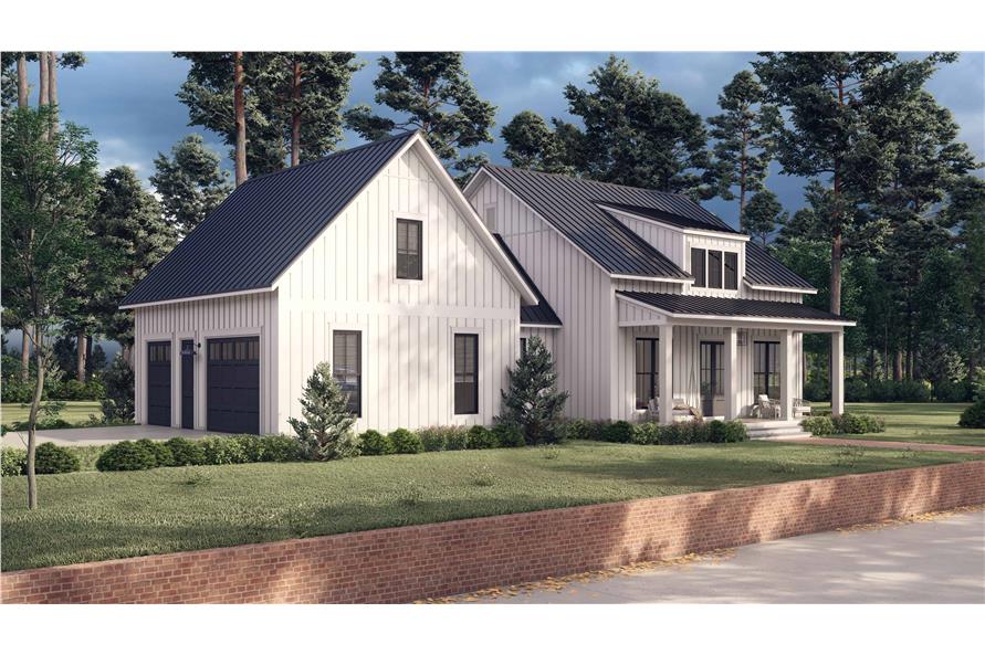 Side View of this 2-Bedroom, 1448 Sq Ft Plan - 142-1265