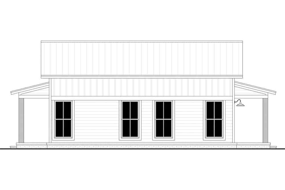 Home Plan Left Elevation of this 1-Bedroom,732 Sq Ft Plan -142-1268