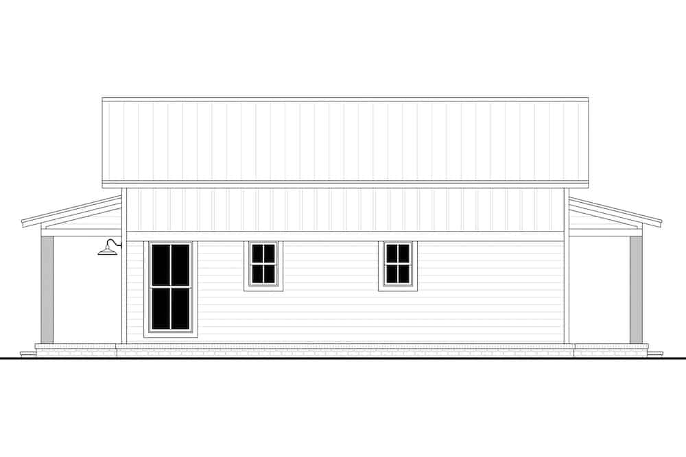 Home Plan Right Elevation of this 1-Bedroom,732 Sq Ft Plan -142-1268