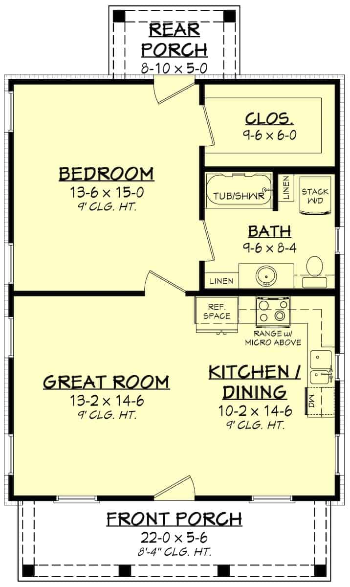 Main Level of Contemporary Plan #142-1268