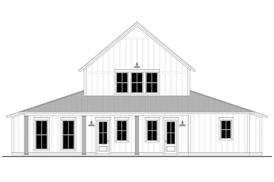 Home Plan Rear Elevation of this 4-Bedroom,2392 Sq Ft Plan -142-1269