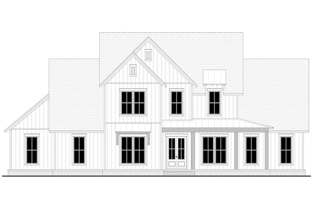 Home Plan Front Elevation of this 4-Bedroom,3216 Sq Ft Plan -142-1270