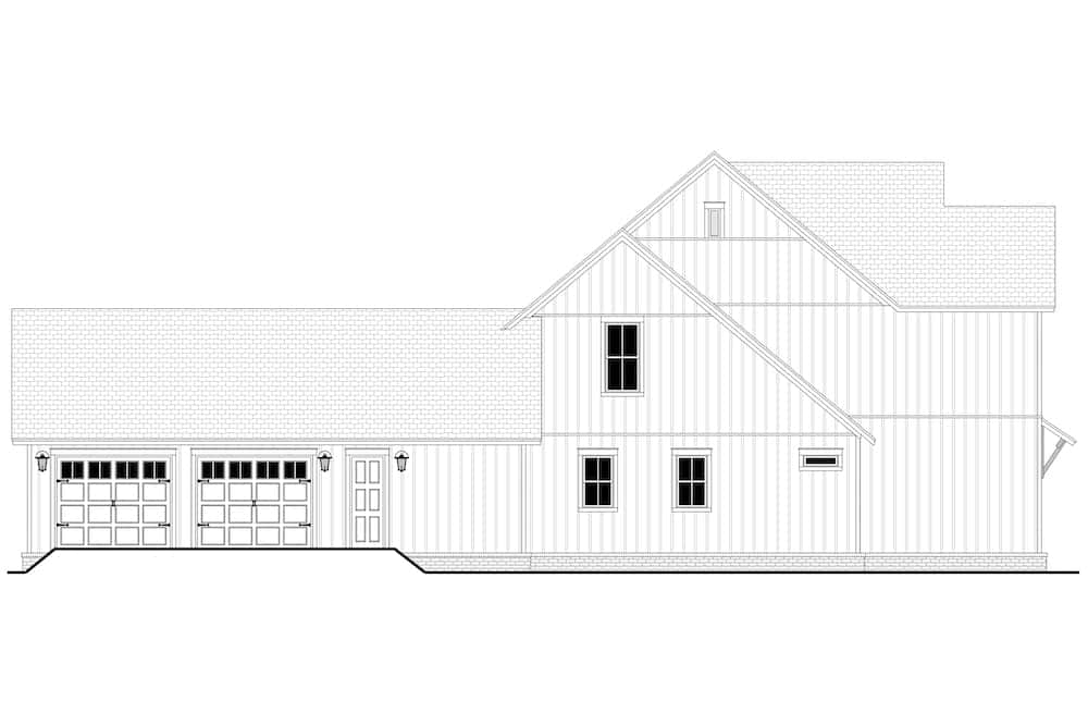 Home Plan Left Elevation of this 4-Bedroom,3216 Sq Ft Plan -142-1270
