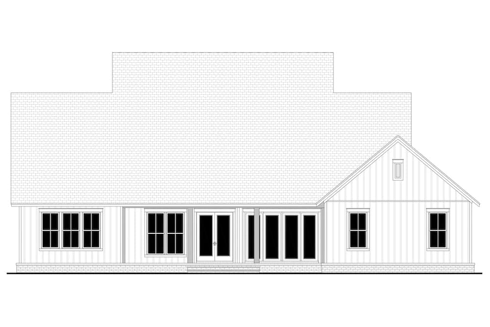 Home Plan Rear Elevation of this 4-Bedroom,3216 Sq Ft Plan -142-1270