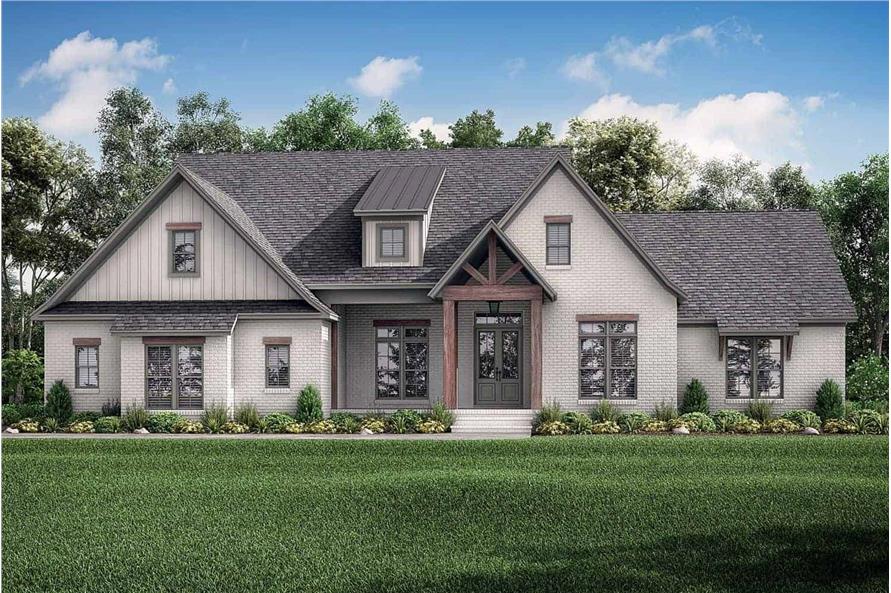 142-1278: Home Plan Rendering-Front View
