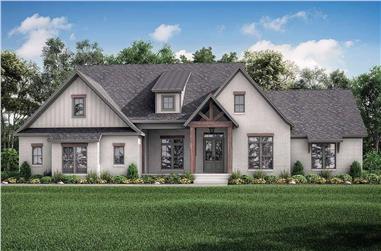 5-Bedroom, 2985 Sq Ft Country House Plan - 142-1278 - Front Exterior