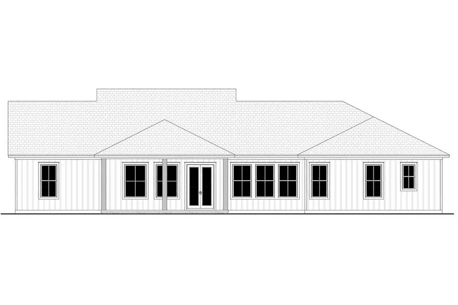 Home Plan Rear Elevation of this 3-Bedroom,2574 Sq Ft Plan -142-1405
