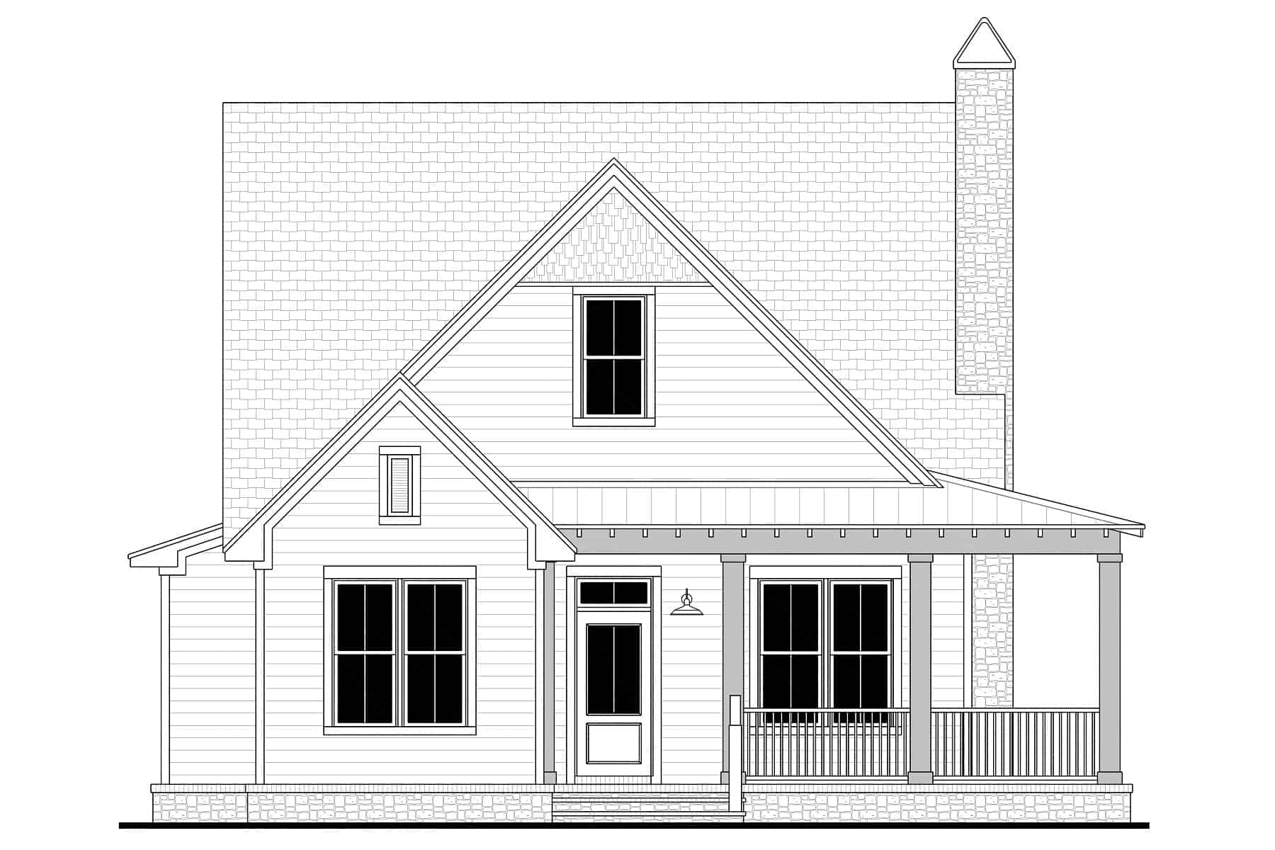 Home Plan Front Elevation of this 4-Bedroom,2200 Sq Ft Plan -142-1407
