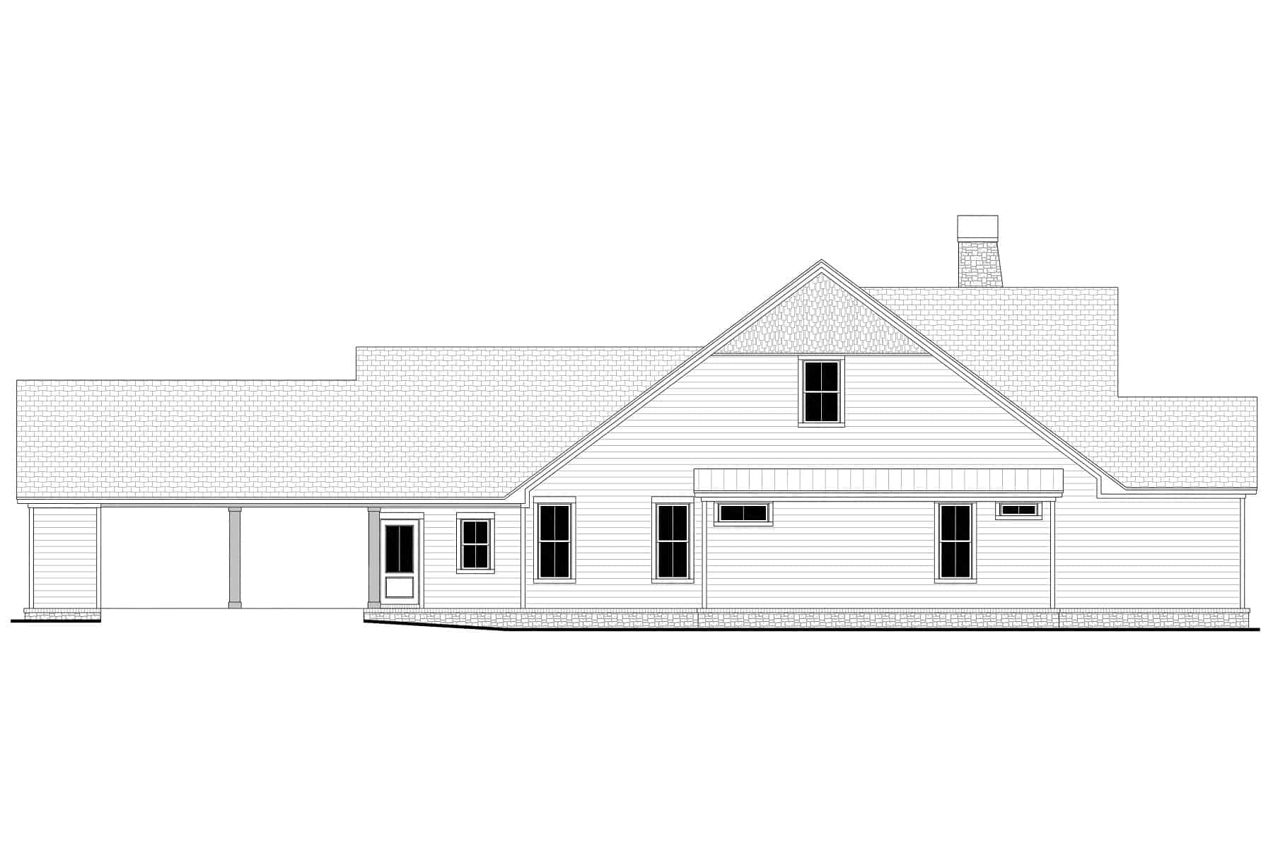 Home Plan Left Elevation of this 4-Bedroom,2200 Sq Ft Plan -142-1407