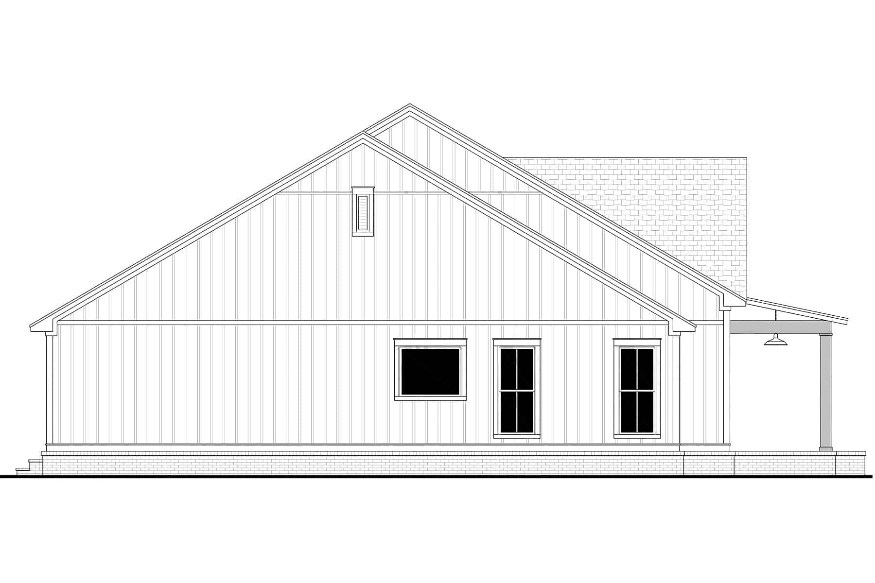 Home Plan Left Elevation of this 3-Bedroom,2455 Sq Ft Plan -142-1409