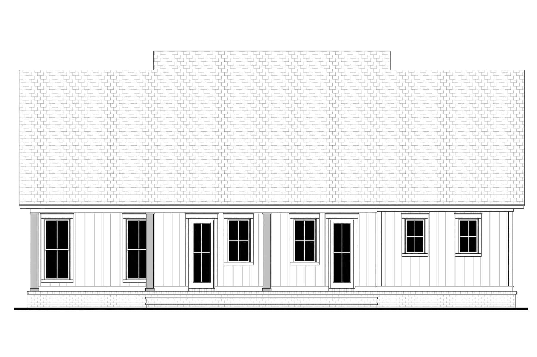 Home Plan Rear Elevation of this 3-Bedroom,2455 Sq Ft Plan -142-1409