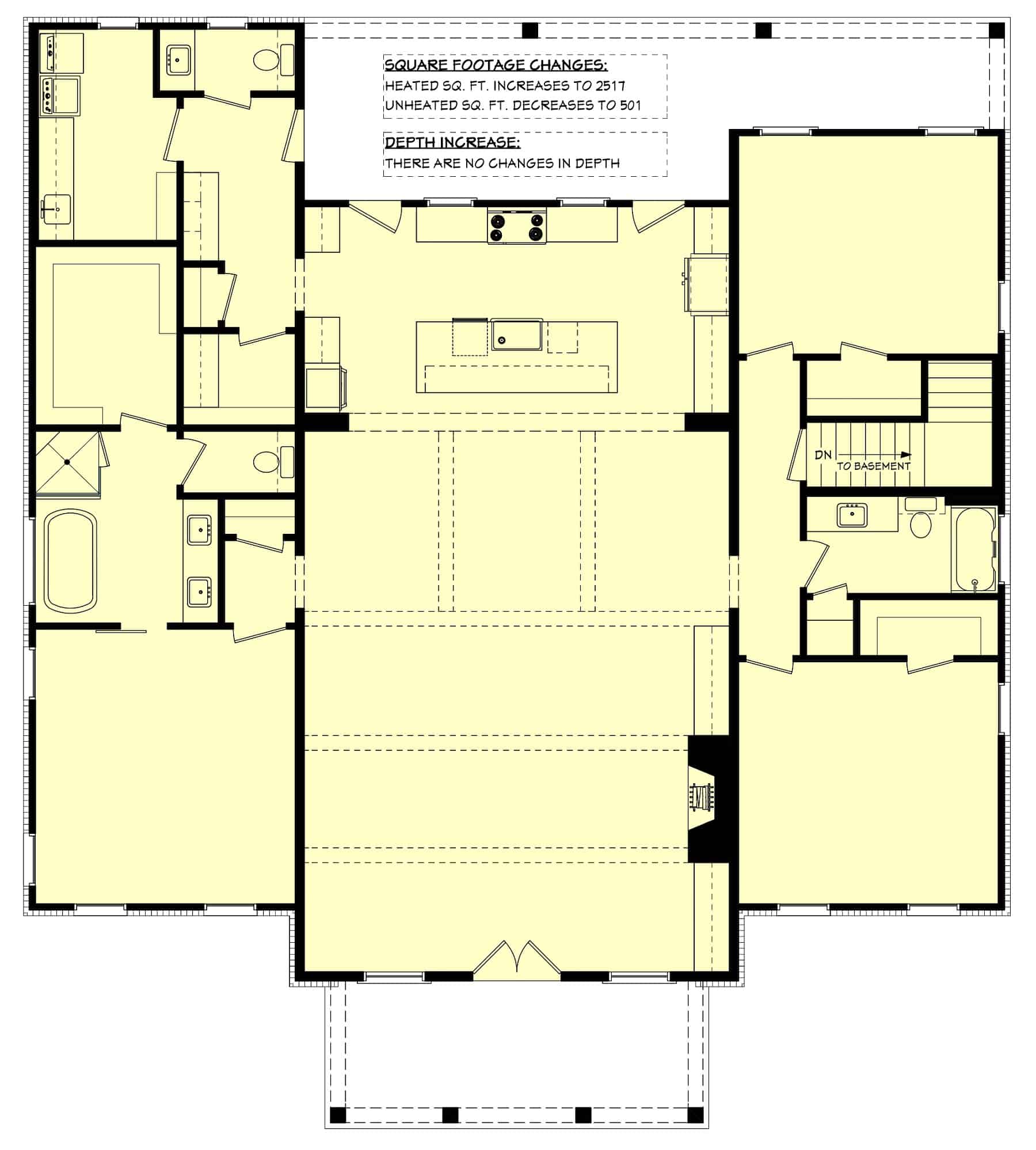 Main Level of Traditional Plan #142-1409