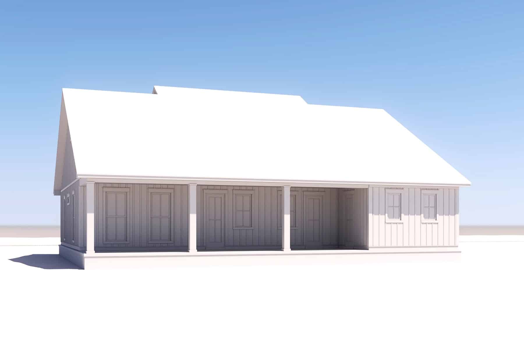 Rear View of this 3-Bedroom, 2455 Sq Ft Plan - 142-1409