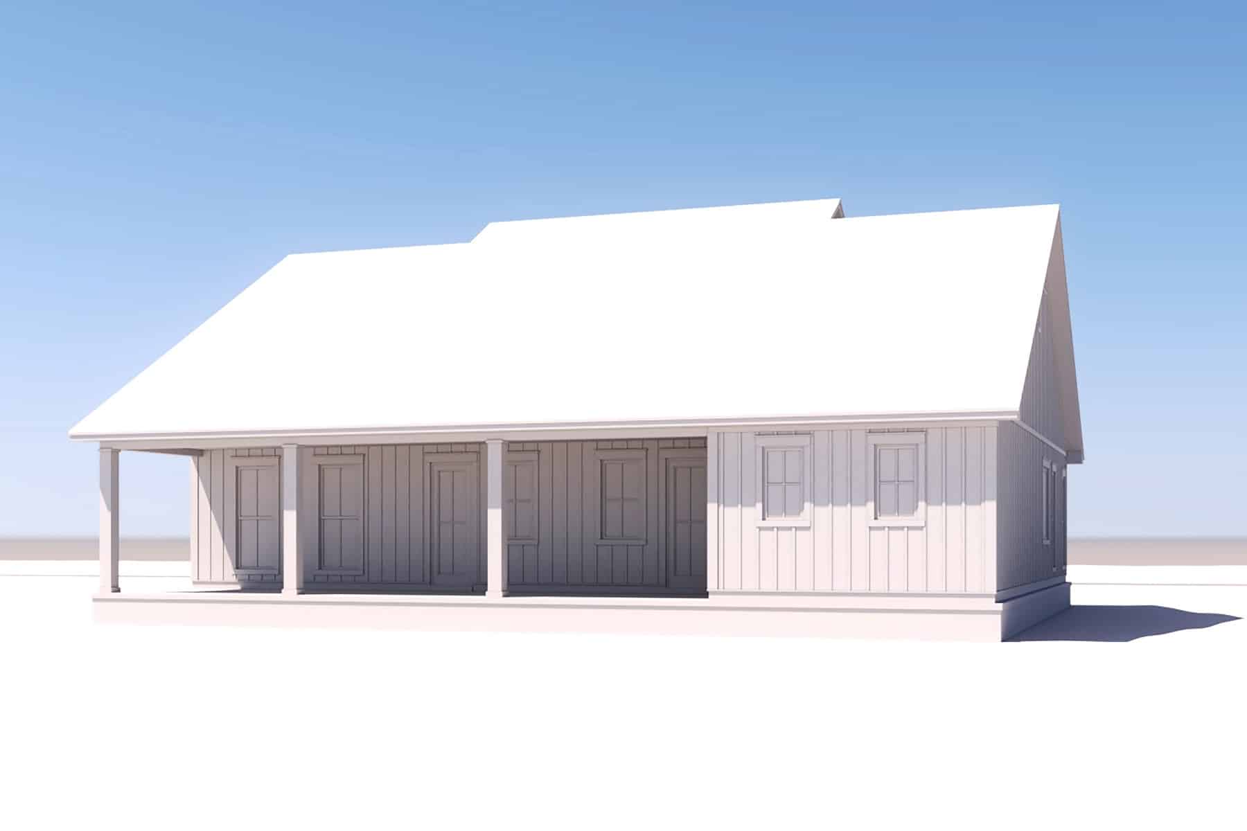 Rear View of this 3-Bedroom, 2455 Sq Ft Plan - 142-1409