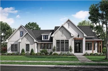 3-Bedroom, 2781 Sq Ft Contemporary Home Plan - 142-1411 - Main Exterior