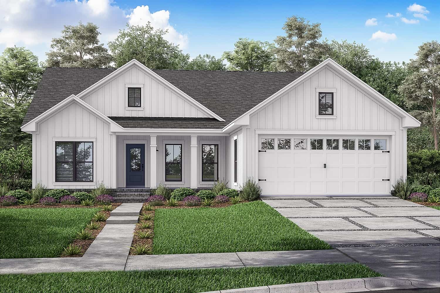 Front View of this 3-Bedroom, 1416 Sq Ft Plan - 142-1420