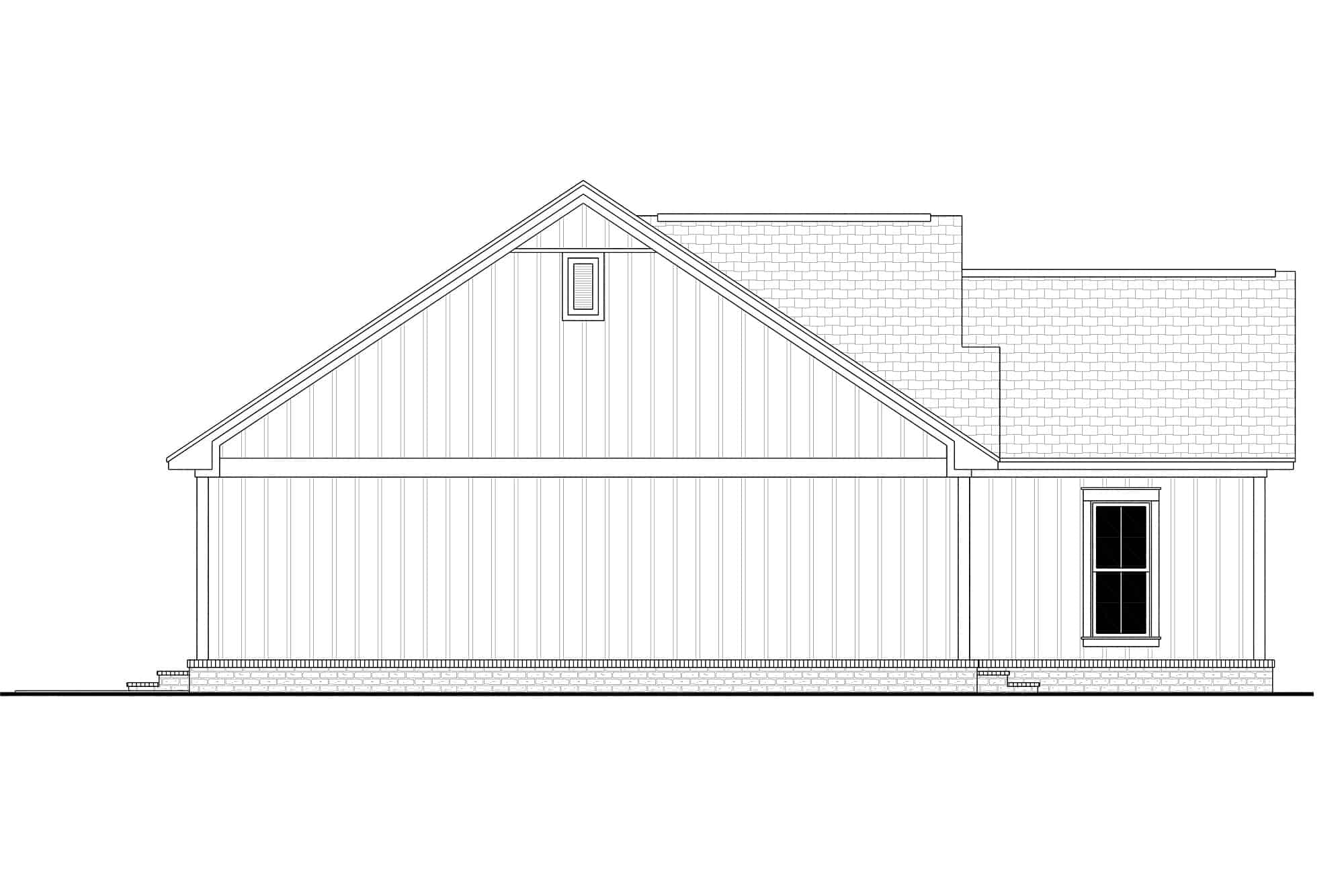 Home Plan Left Elevation of this 3-Bedroom,1416 Sq Ft Plan -142-1420