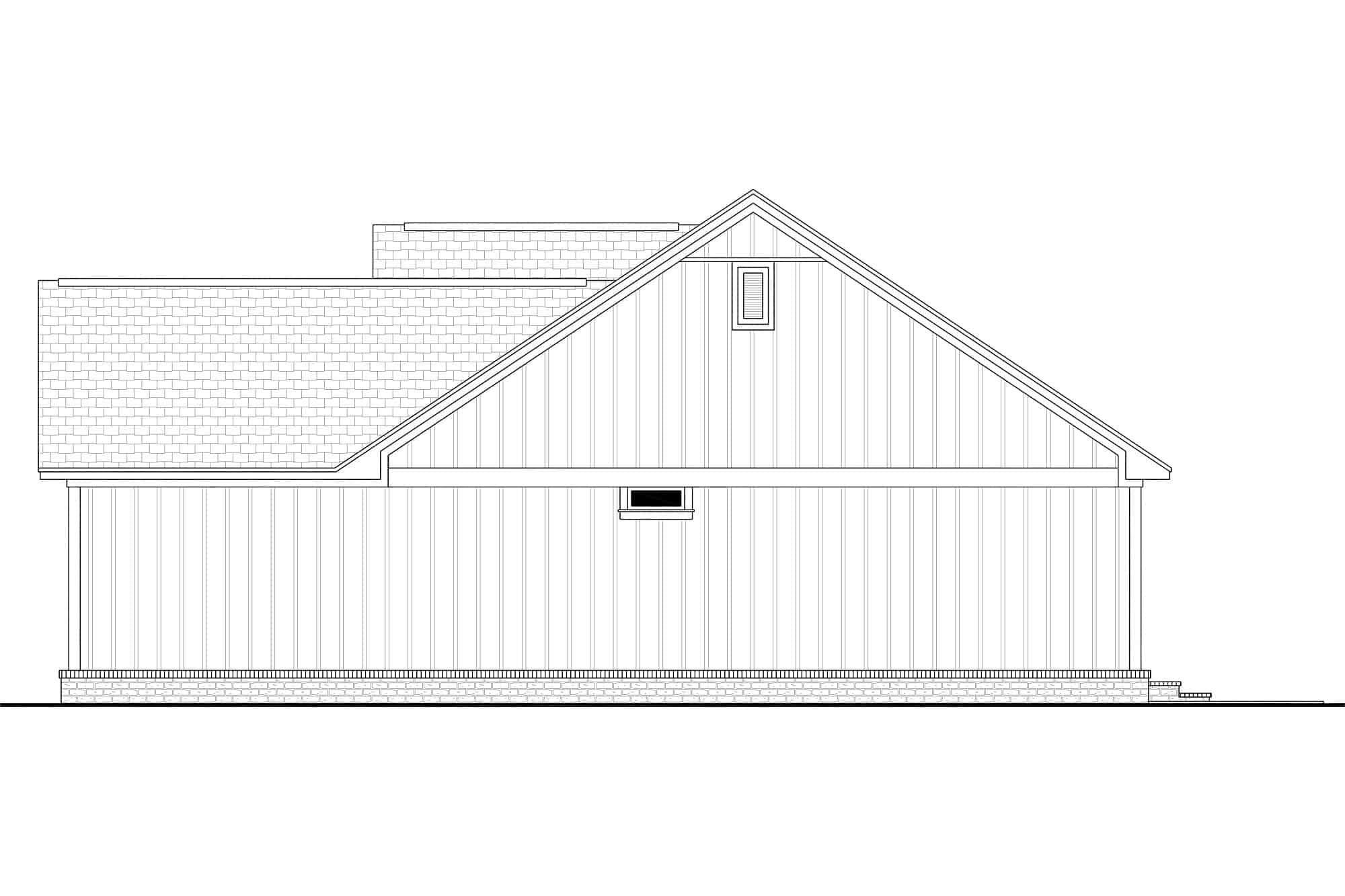Home Plan Right Elevation of this 3-Bedroom,1416 Sq Ft Plan -142-1420
