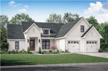 3-Bedroom, 2241 Sq Ft Contemporary Home Plan - 142-1421 - Main Exterior