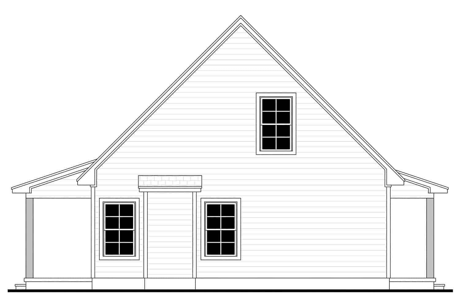 Home Plan Right Elevation of this 1-Bedroom,1227 Sq Ft Plan -142-1423