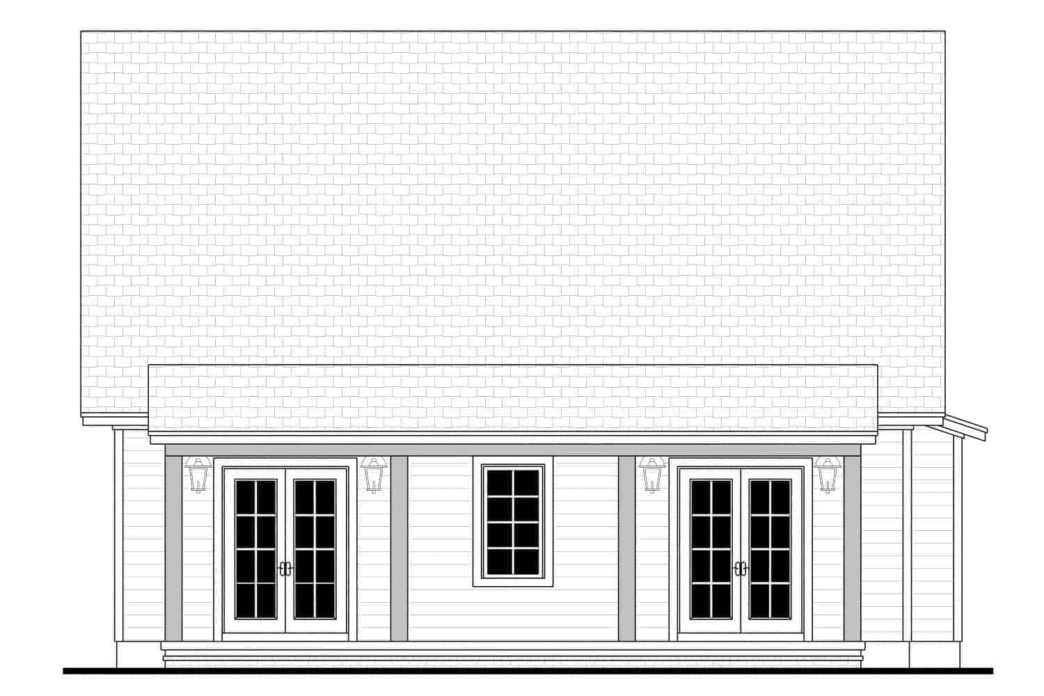 Home Plan Front Elevation of this 1-Bedroom,1227 Sq Ft Plan -142-1423