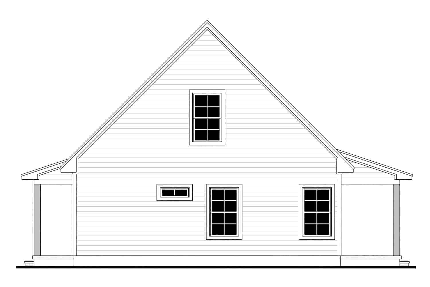Home Plan Left Elevation of this 1-Bedroom,1227 Sq Ft Plan -142-1423
