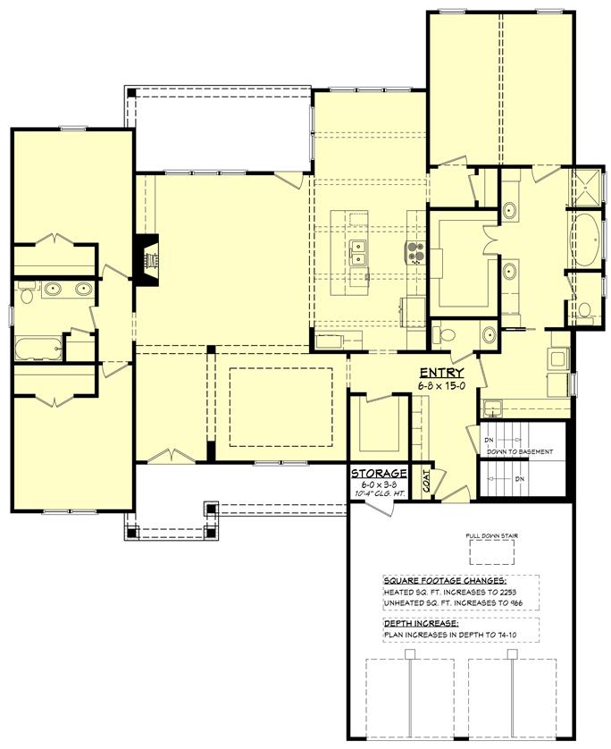 Traditional Floor Plan - 3 Bedrms, 2 Baths - 2234 Sq Ft - #142-1425