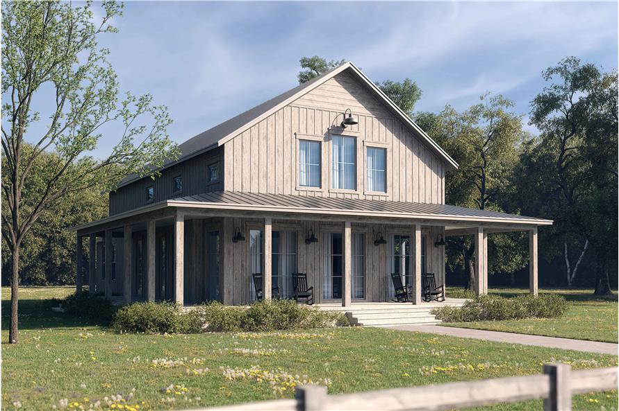 Front View of this 4-Bedroom, 2073 Sq Ft Plan - 142-1426