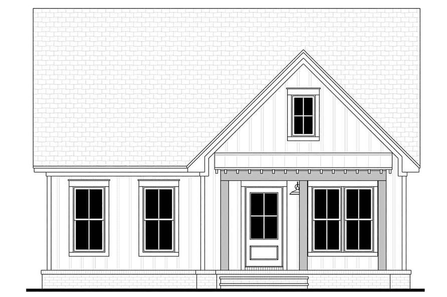 Home Plan Front Elevation of this 1-Bedroom,780 Sq Ft Plan -142-1429