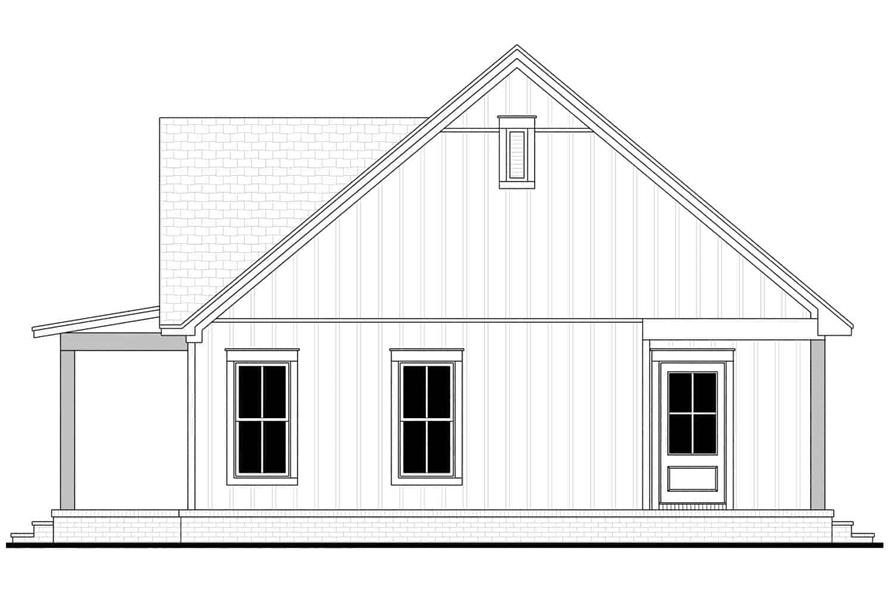 Home Plan Right Elevation of this 1-Bedroom,780 Sq Ft Plan -142-1429
