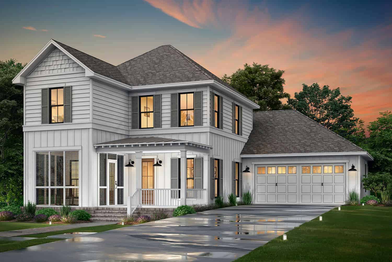 Home at Night of this 3-Bedroom, 2388 Sq Ft Plan - 142-1431