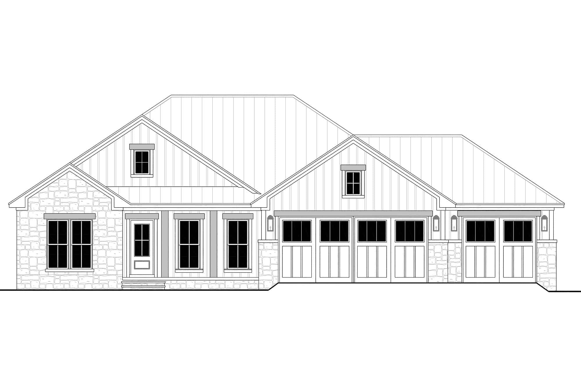 Home Plan Front Elevation of this 3-Bedroom,1498 Sq Ft Plan -142-1433