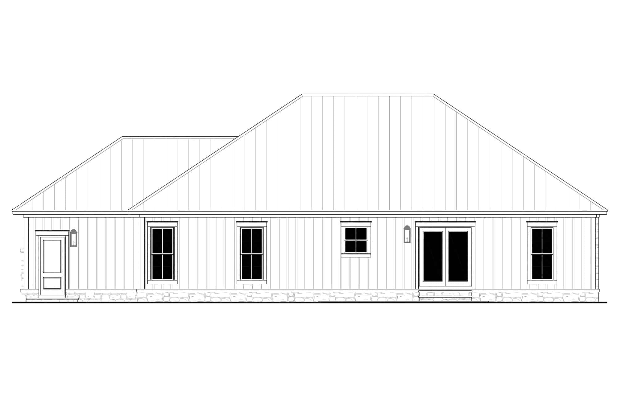 Home Plan Rear Elevation of this 3-Bedroom,1498 Sq Ft Plan -142-1433