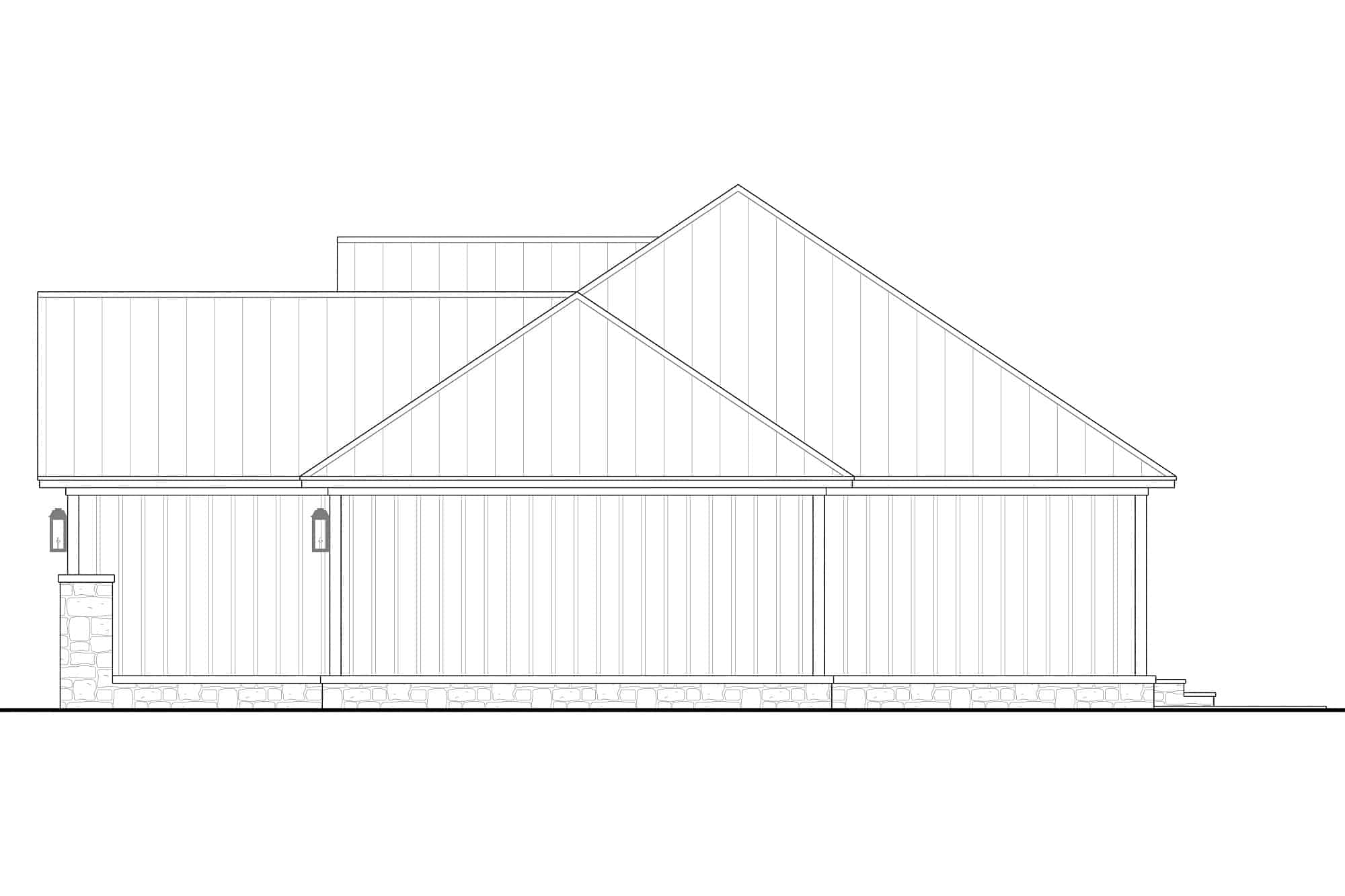 Home Plan Right Elevation of this 3-Bedroom,1498 Sq Ft Plan -142-1433