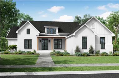 4-Bedroom, 3055 Sq Ft Contemporary House Plan - 142-1439 - Front Exterior