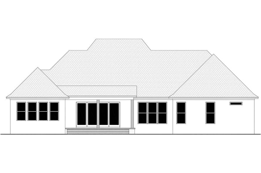Home Plan Rear Elevation of this 5-Bedroom,3152 Sq Ft Plan -142-1440