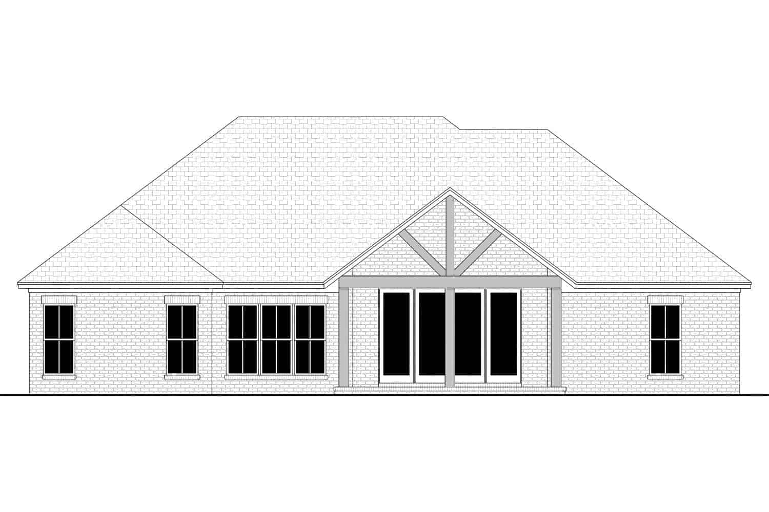 Home Plan Rear Elevation of this 4-Bedroom,1999 Sq Ft Plan -142-1441