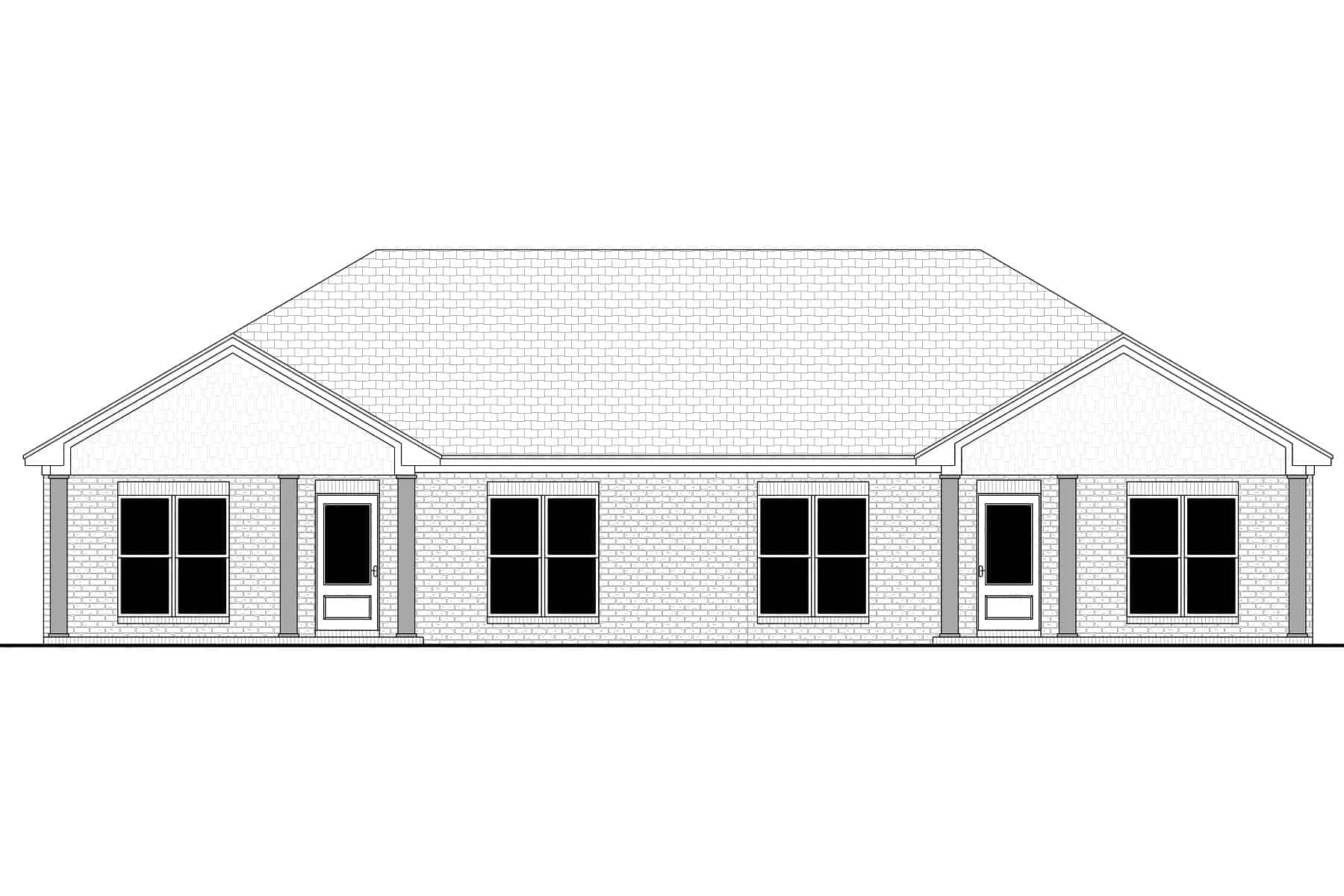 Home Plan Front Elevation of this 2-Bedroom,1994 Sq Ft Plan -142-1442